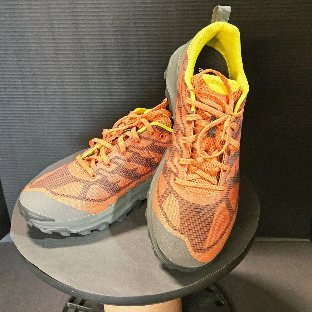 Merrell Shoes 11.5 Trail Running Hiking Orange Lime Grip Like new Condition